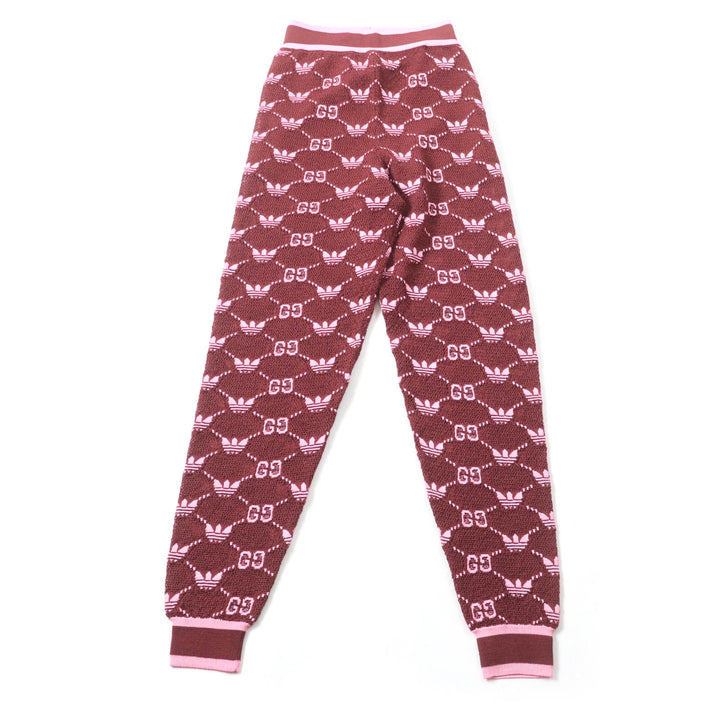 Excellent GUCCI×adidas Pants GG Trefoil jacquard joggers Bordeaux pink Women S