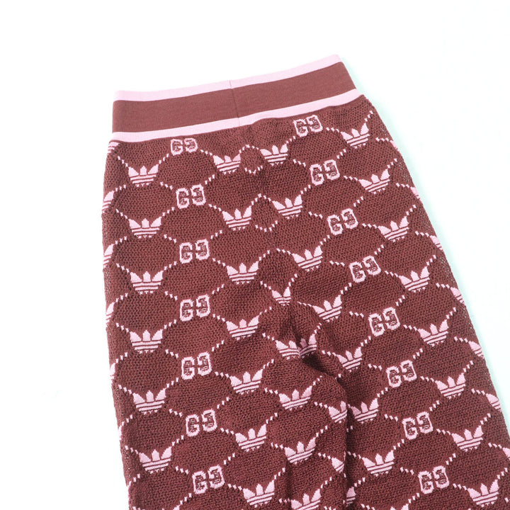 Excellent GUCCI×adidas Pants GG Trefoil jacquard joggers Bordeaux pink Women S
