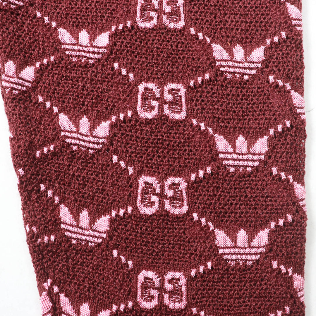 Excellent GUCCI×adidas Pants GG Trefoil jacquard joggers Bordeaux pink Women S