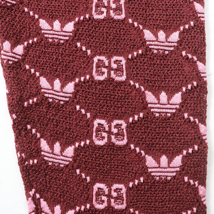 Excellent GUCCI×adidas Pants GG Trefoil jacquard joggers Bordeaux pink Women S