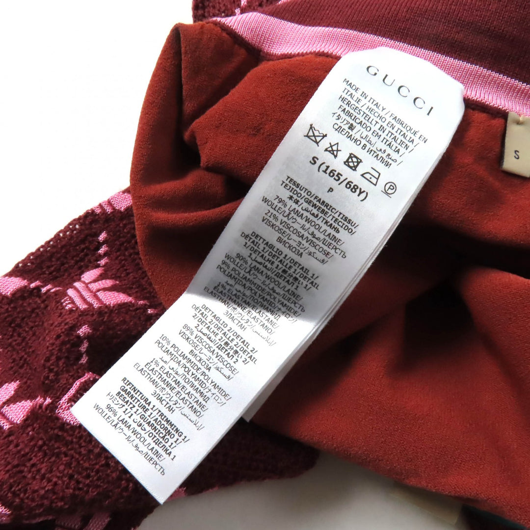 Excellent GUCCI×adidas Pants GG Trefoil jacquard joggers Bordeaux pink Women S
