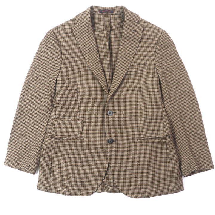 Excellent THE GIGI tailored jacket Houndstooth unconstructed single-breasted jacket Brown wool mens 48
