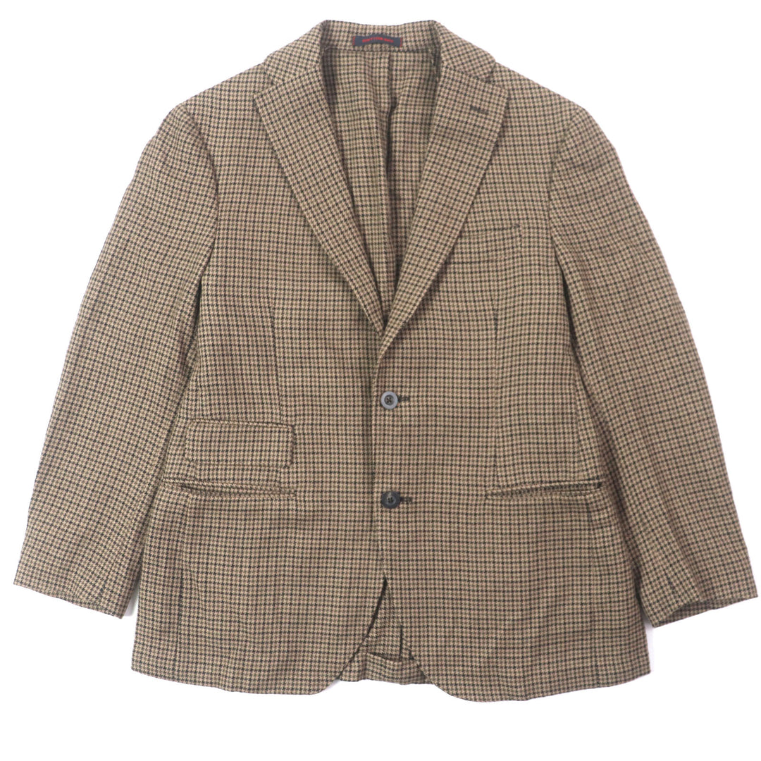 Excellent THE GIGI tailored jacket Houndstooth unconstructed single-breasted jacket Brown wool mens 48