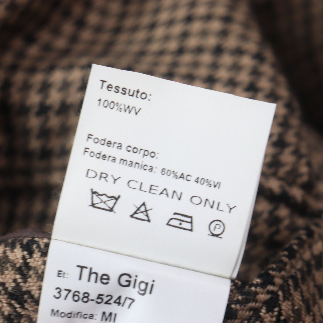 Excellent THE GIGI tailored jacket Houndstooth unconstructed single-breasted jacket Brown wool mens 48