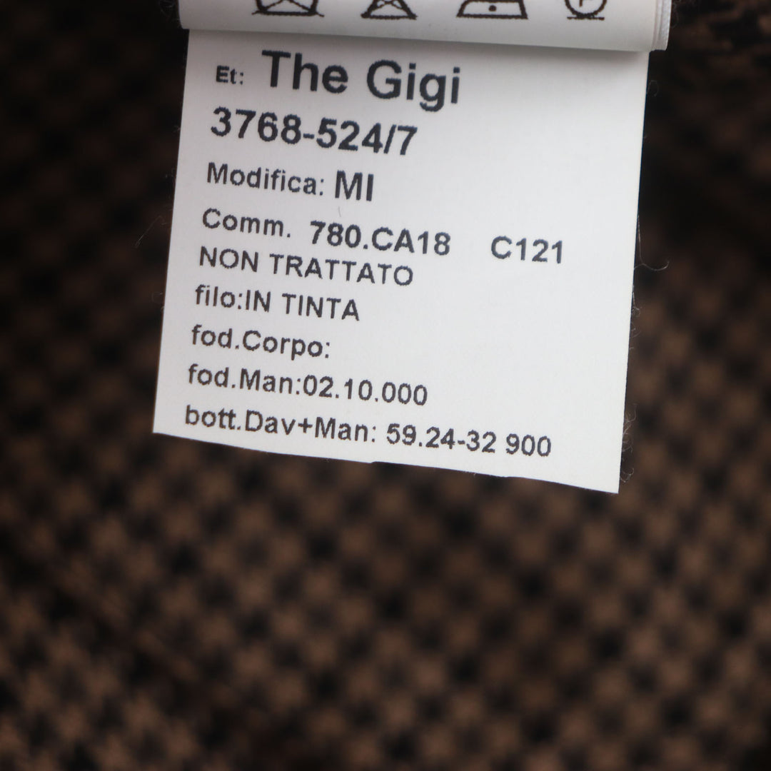 Excellent THE GIGI tailored jacket Houndstooth unconstructed single-breasted jacket Brown wool mens 48