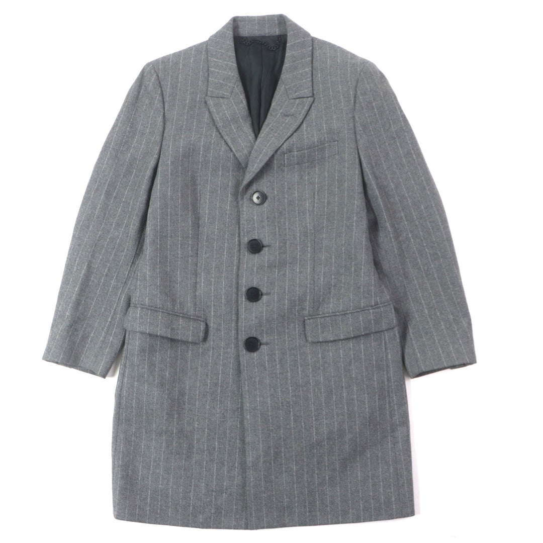 Great Paul Smith LONDON Chester coat Stripe Pattern Logo Button Single wool mens L