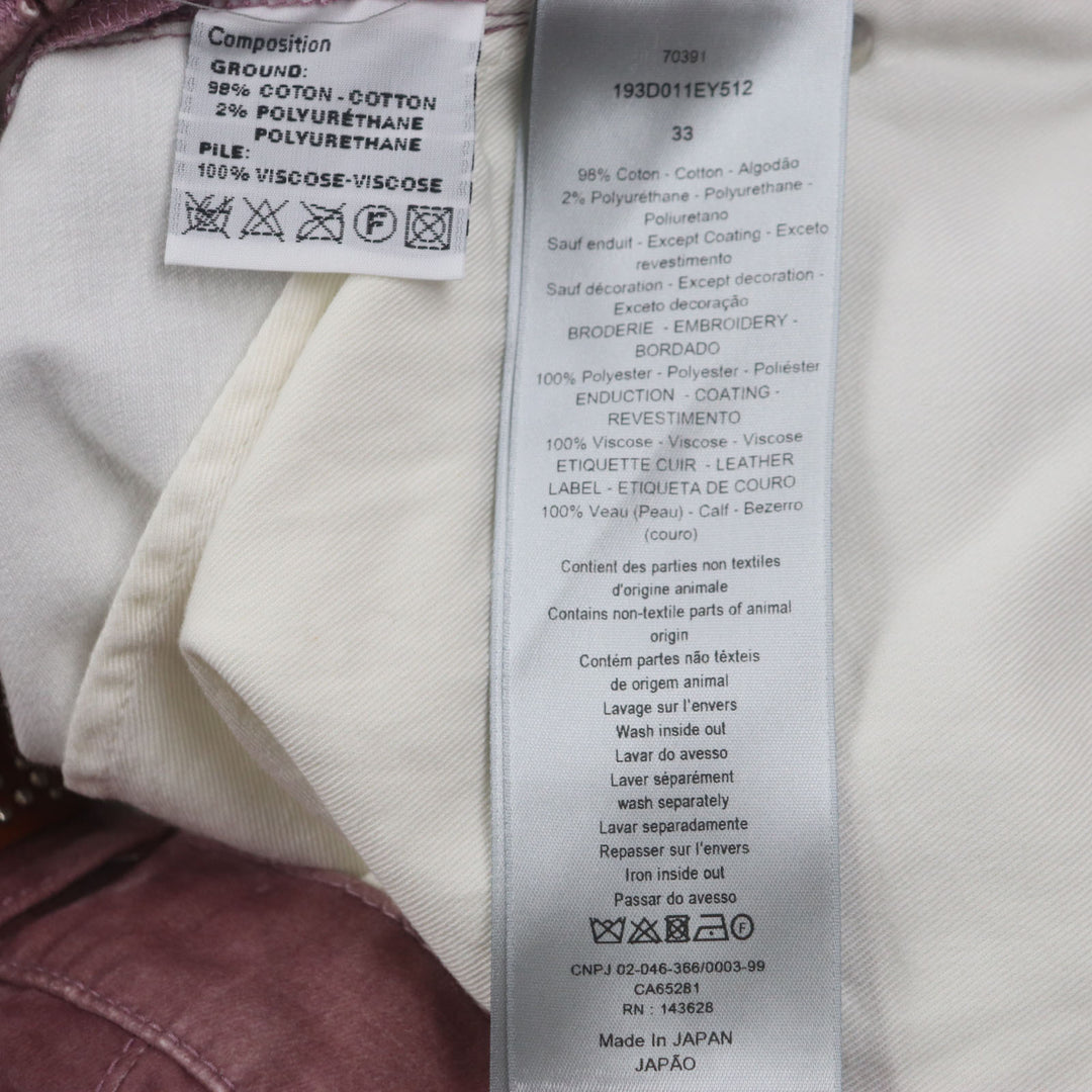 Great DIOR×Cactus Jack Pants pink cotton mens 33 193D011EY512