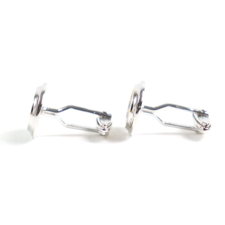 Excellent Dunhill Cufflinks cufflinks Oval Shape Bi-Color Textured Stripes Silver SV925 mens