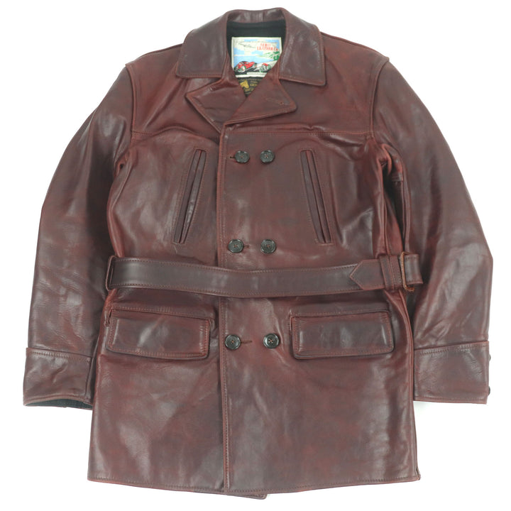 Great AERO LEATHER coat Burnstormer P coat rare Bordeaux Horsehide mens 36