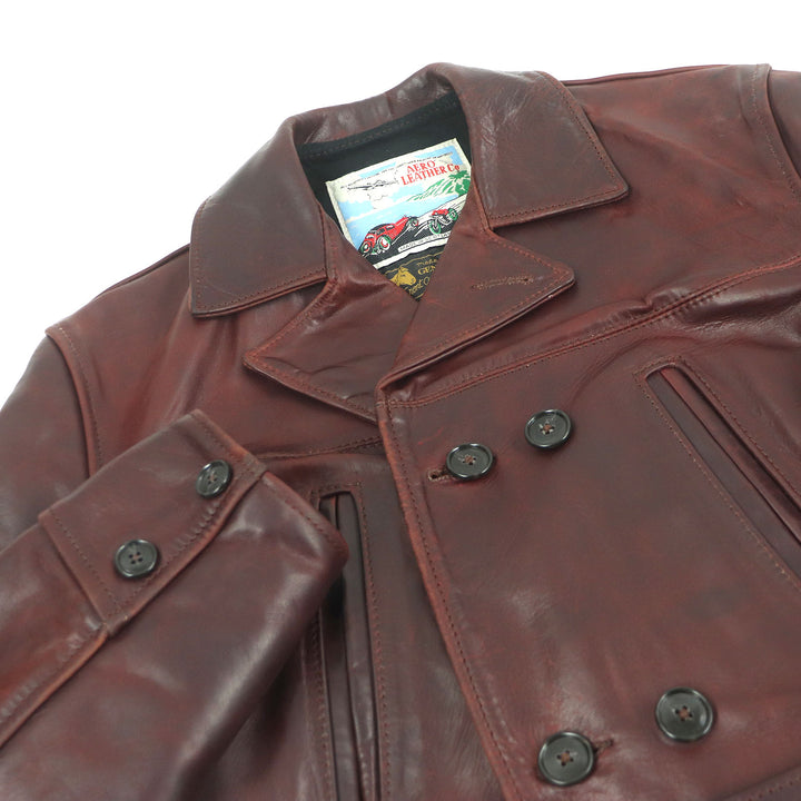Great AERO LEATHER coat Burnstormer P coat rare Bordeaux Horsehide mens 36