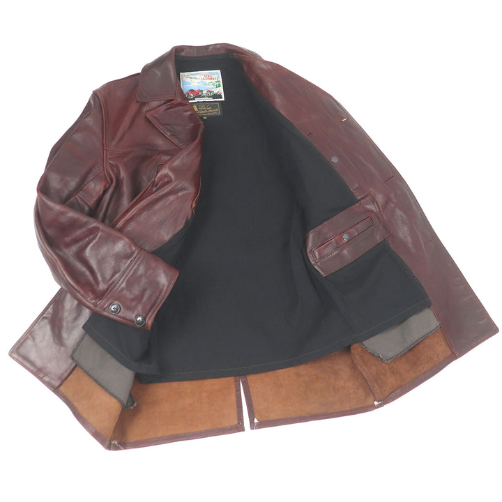 Great AERO LEATHER coat Burnstormer P coat rare Bordeaux Horsehide mens 36