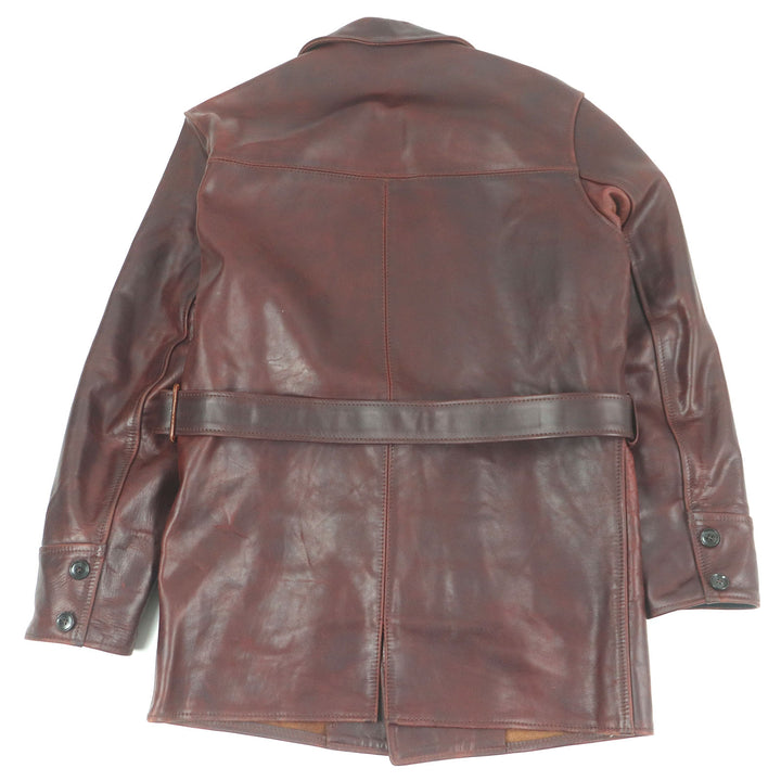 Great AERO LEATHER coat Burnstormer P coat rare Bordeaux Horsehide mens 36