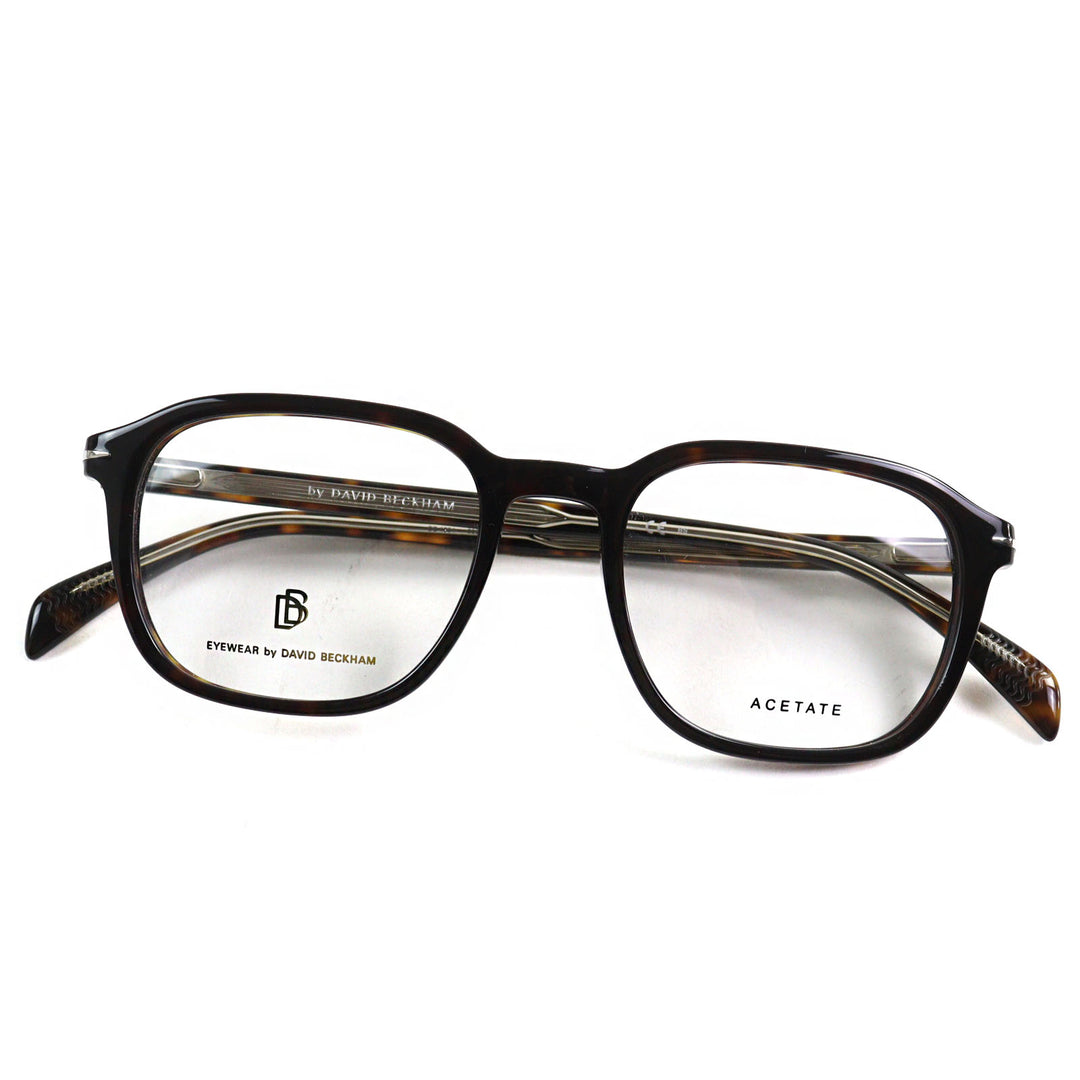 Pristine EYEWEAR by DAVID BECKHAM Glasses DB Monogram Engraved Rectangle Shape End Tip black mens DB 1084