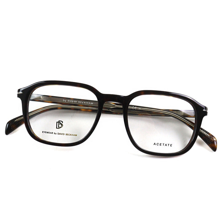 Pristine EYEWEAR by DAVID BECKHAM Glasses DB Monogram Engraved Rectangle Shape End Tip black mens DB 1084