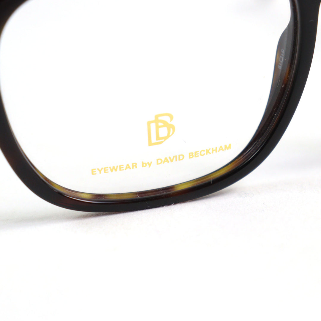 Pristine EYEWEAR by DAVID BECKHAM Glasses DB Monogram Engraved Rectangle Shape End Tip black mens DB 1084