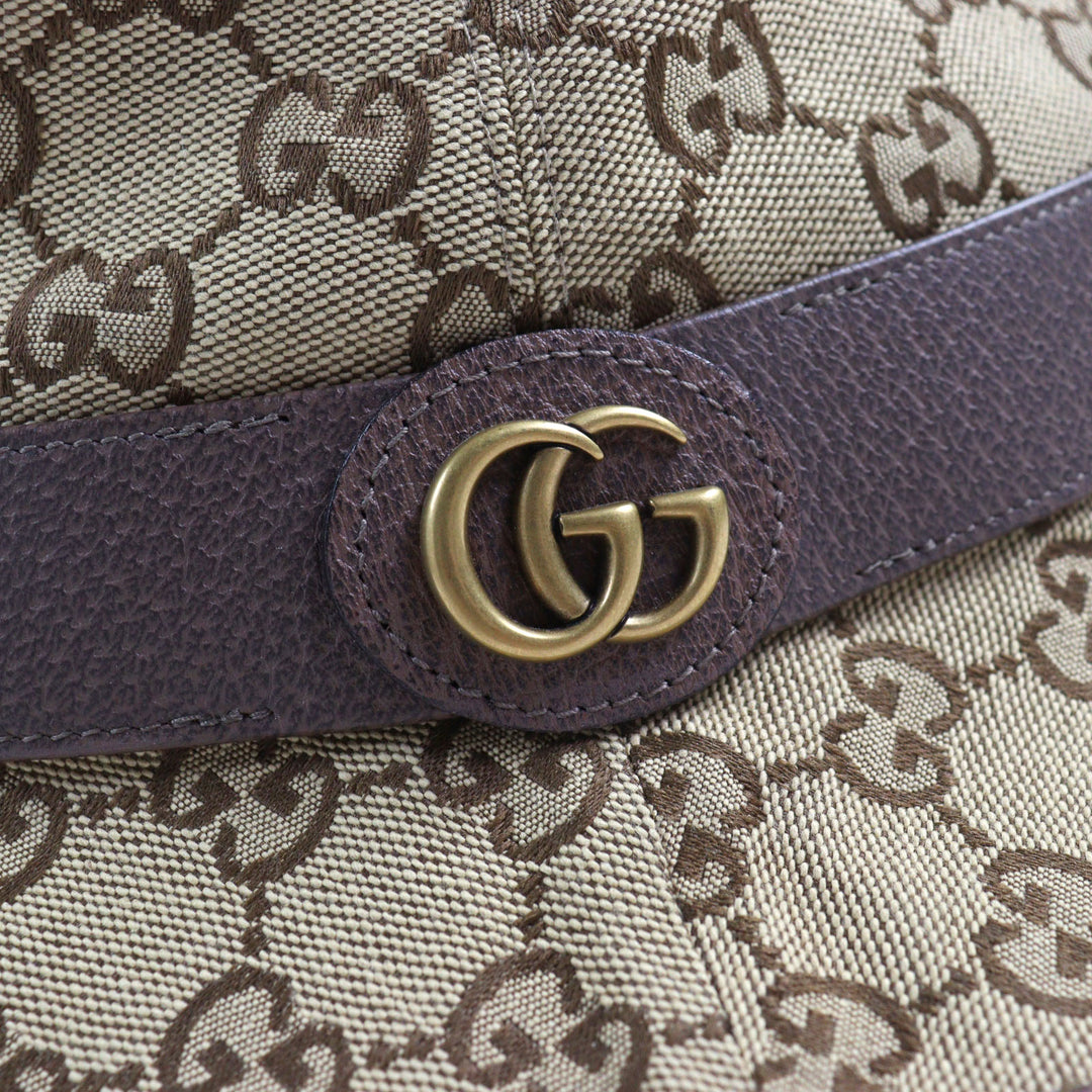 Excellent GUCCI hat GG Canvas Fedora Hat GG Marmont leather-trimmed L 576587