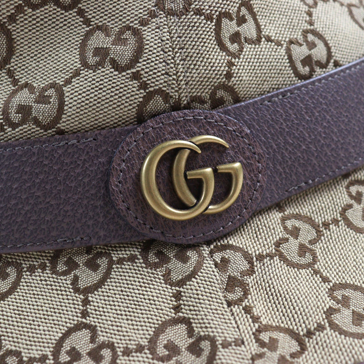 Excellent GUCCI hat GG Canvas Fedora Hat GG Marmont leather-trimmed L 576587