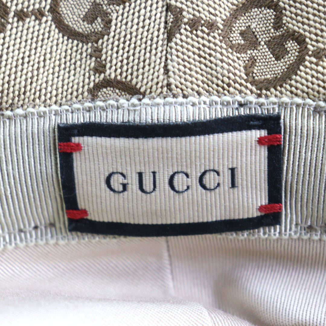 Excellent GUCCI hat GG Canvas Fedora Hat GG Marmont leather-trimmed L 576587