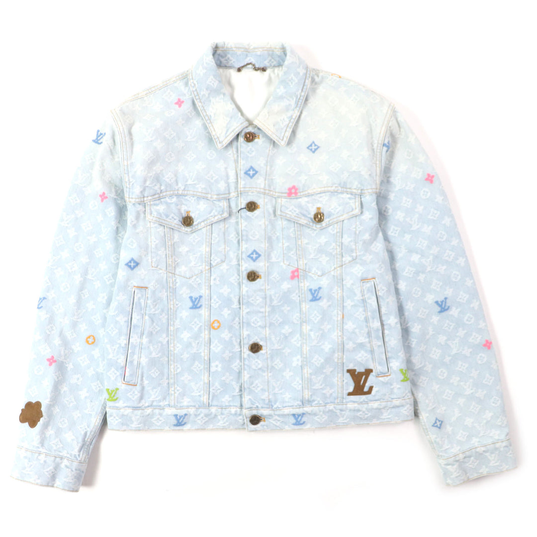 Pristine LOUIS VUITTON Tyler The Creator Denim Jacket With leather patch mens 48