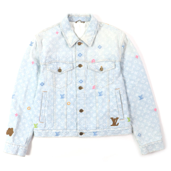 Pristine LOUIS VUITTON Tyler The Creator Denim Jacket With leather patch mens 48