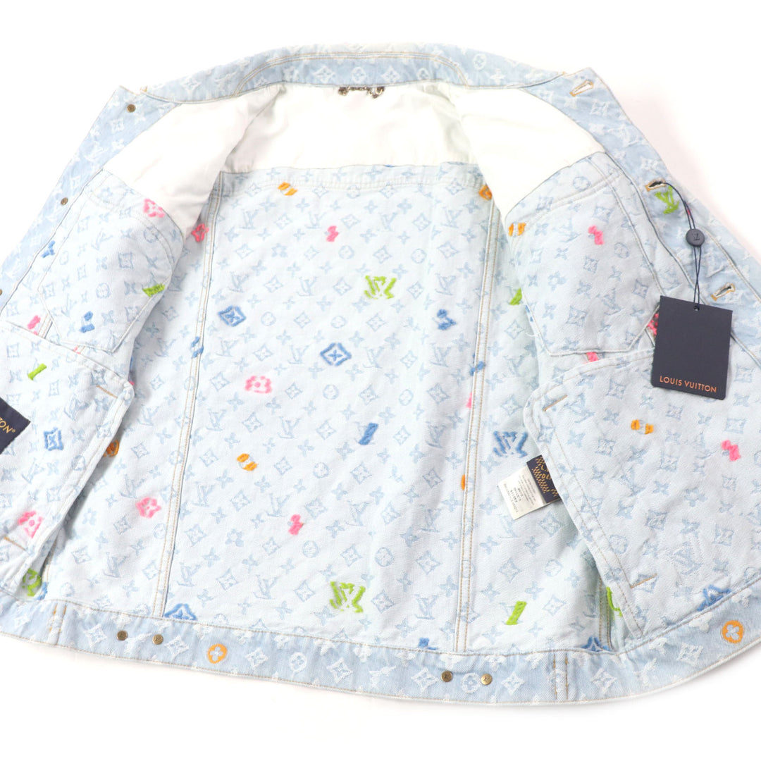 Pristine LOUIS VUITTON Tyler The Creator Denim Jacket With leather patch mens 48