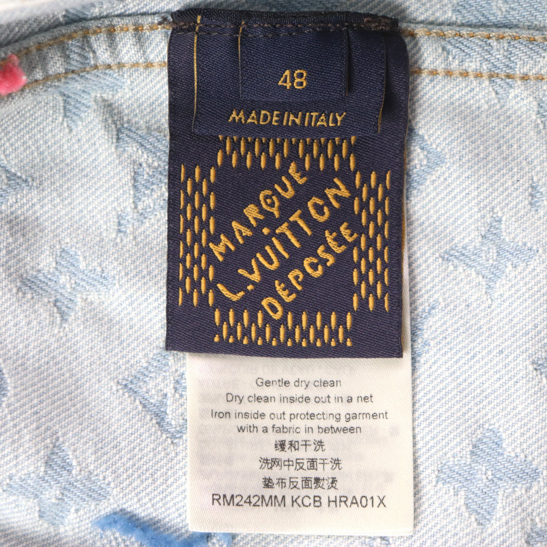 Pristine LOUIS VUITTON Tyler The Creator Denim Jacket With leather patch mens 48