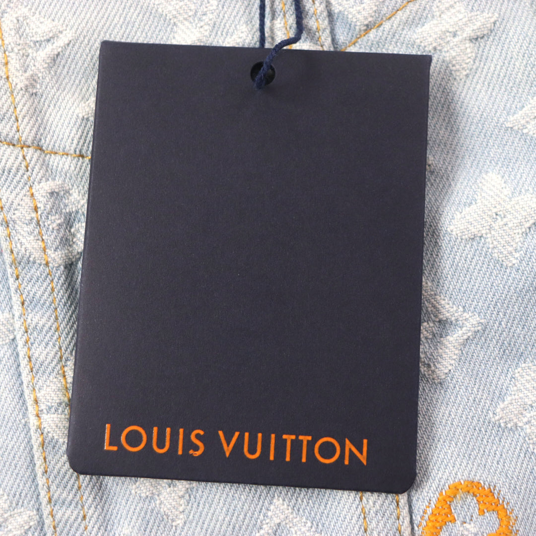 Pristine LOUIS VUITTON Tyler The Creator Denim Jacket With leather patch mens 48