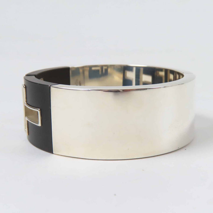 Great TIFFANY&Co. Bangle T cut out Silver black AG925 Women
