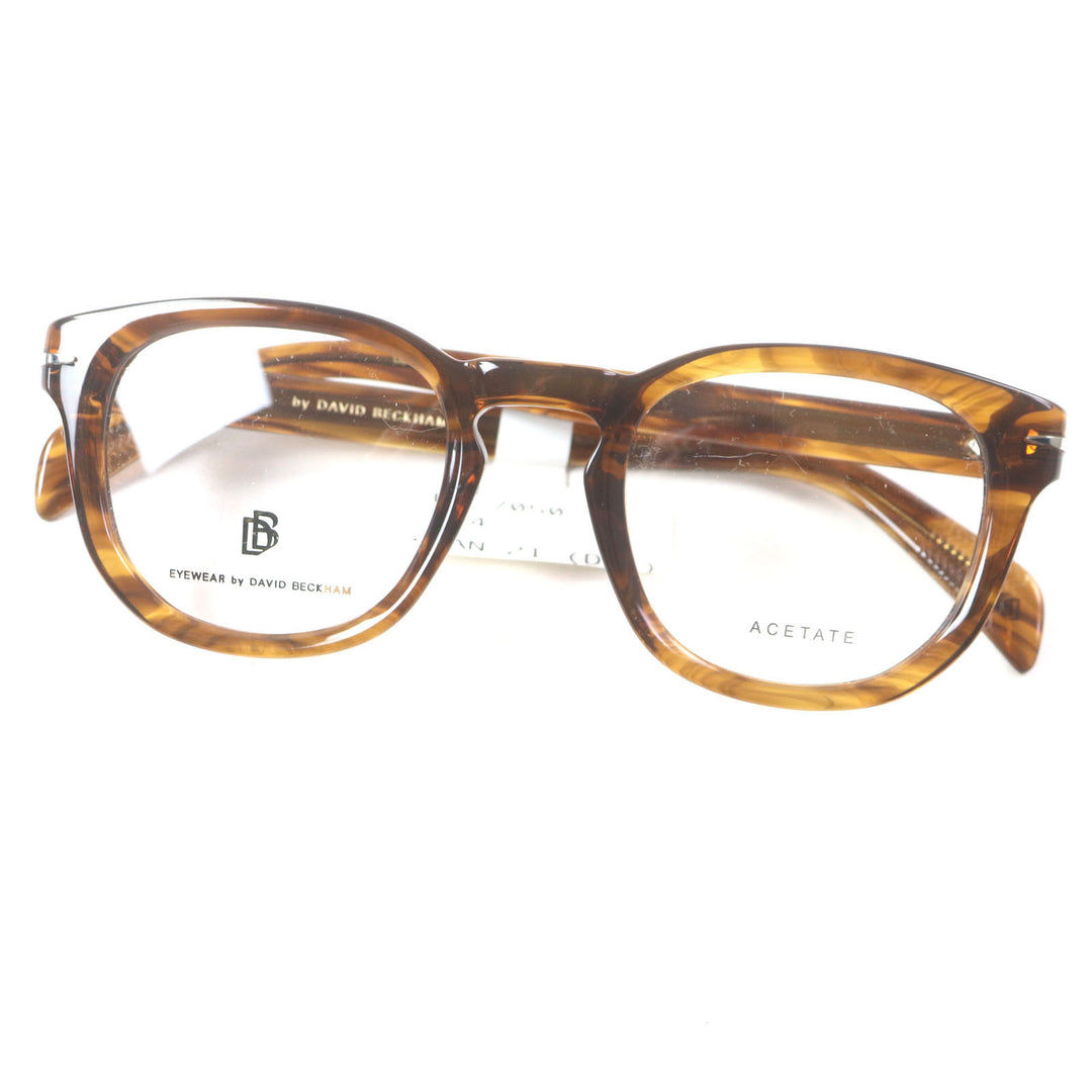 Pristine Eyewear by David Beckham Glasses Marble Pattern Clear brown mens DB7050