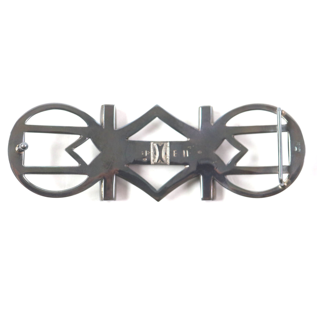 Great HERMES belt Touareg leather belt buckle Cancer metallic SV925 mens