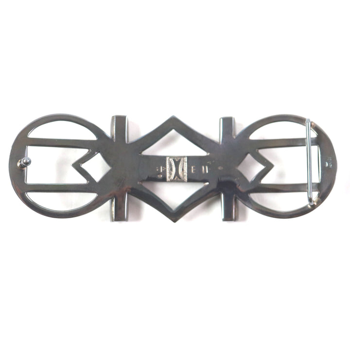 Great HERMES belt Touareg leather belt buckle Cancer metallic SV925 mens