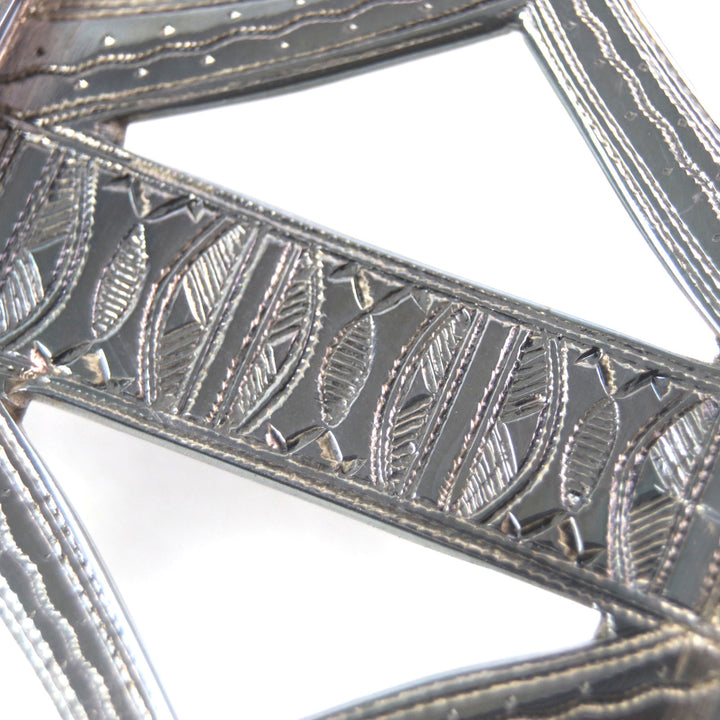 Great HERMES belt Touareg leather belt buckle Cancer metallic SV925 mens