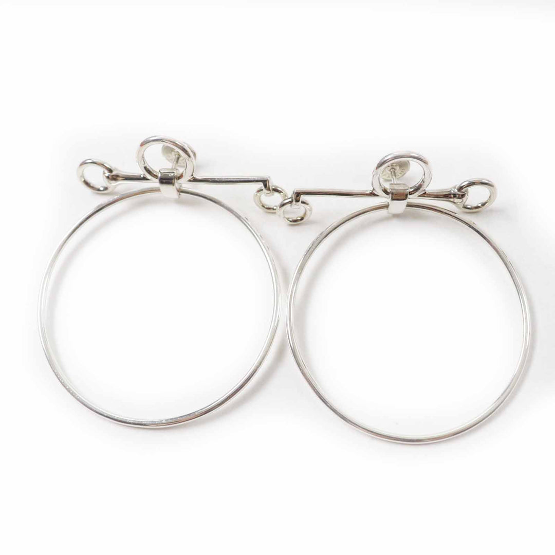 Great HERMES Pierce Loop Medium Pierce For both ears Silver AG925 Women