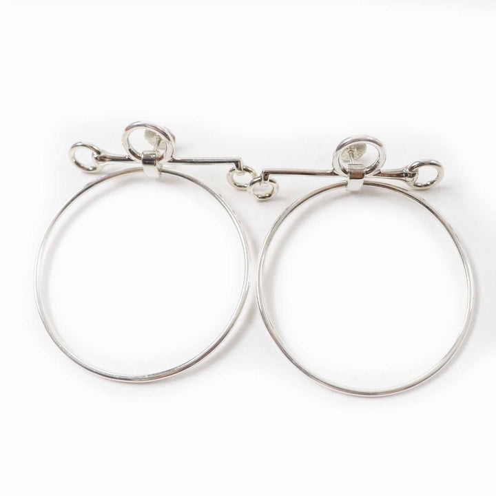 Great HERMES Pierce Loop Medium Pierce For both ears Silver AG925 Women
