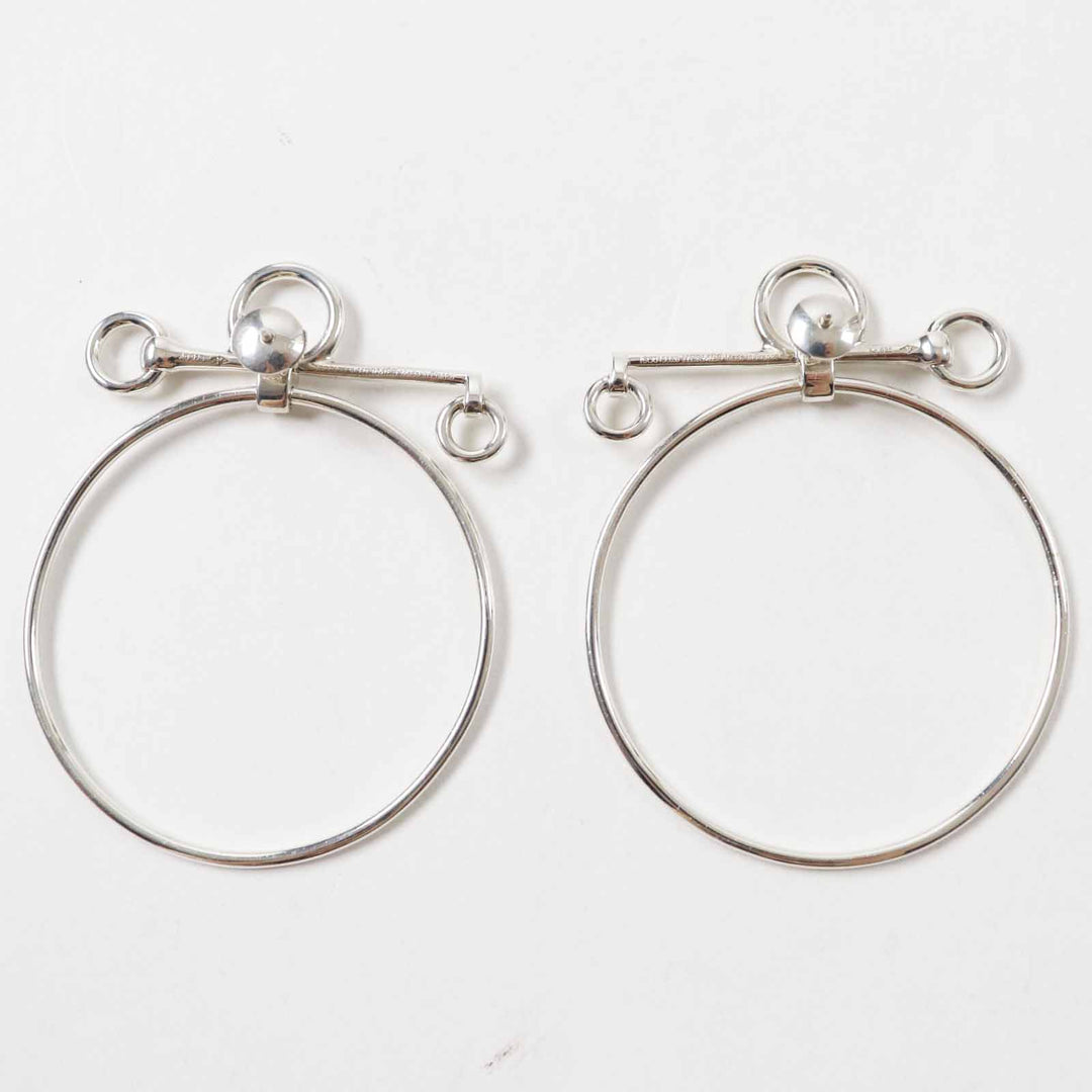 Great HERMES Pierce Loop Medium Pierce For both ears Silver AG925 Women