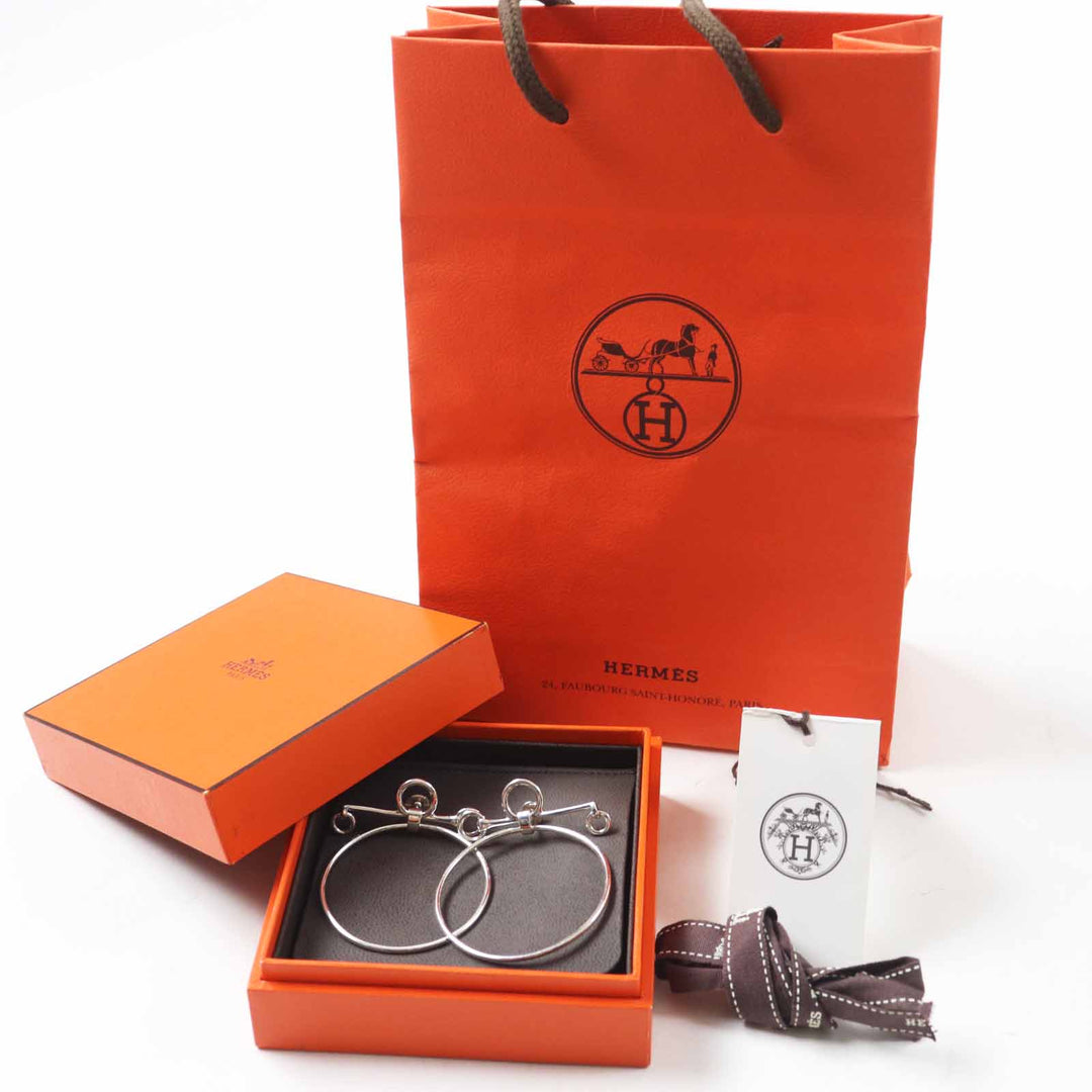 Great HERMES Pierce Loop Medium Pierce For both ears Silver AG925 Women