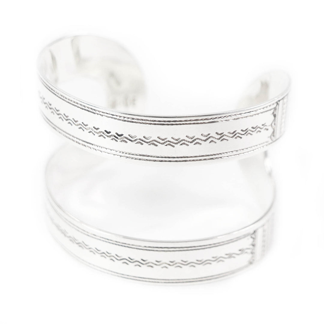 Great HERMES Bangle Toareg bracelet Silver SV925 Women
