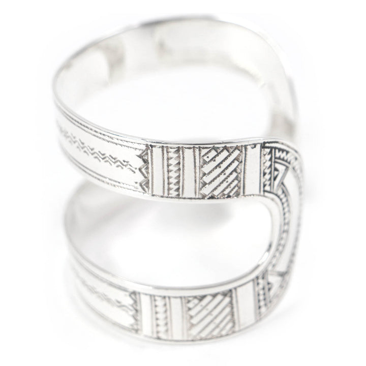 Great HERMES Bangle Toareg bracelet Silver SV925 Women