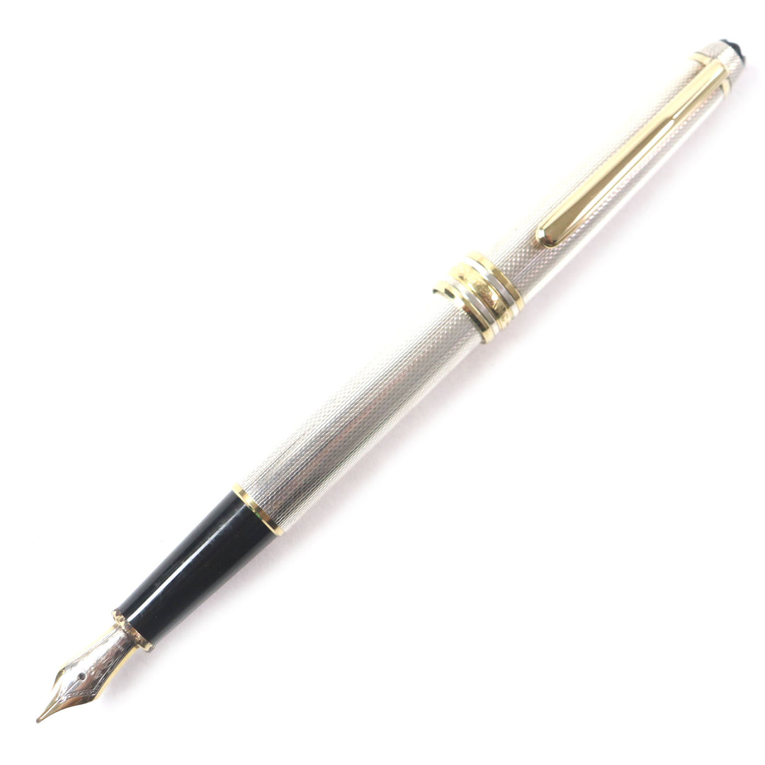 Great MONTBLANC fountain pen Meisterstück Classic Solitaire white star 18K