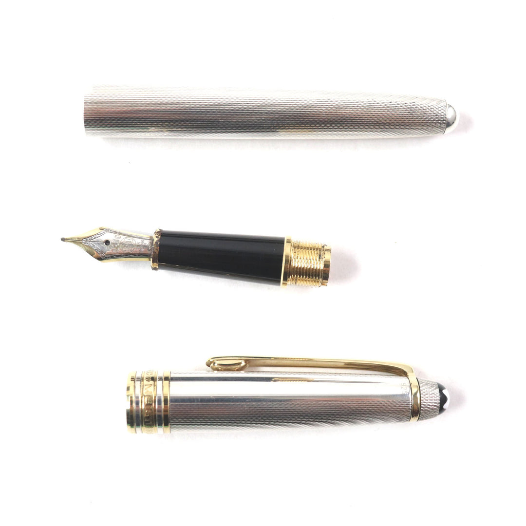 Great MONTBLANC fountain pen Meisterstück Classic Solitaire white star 18K