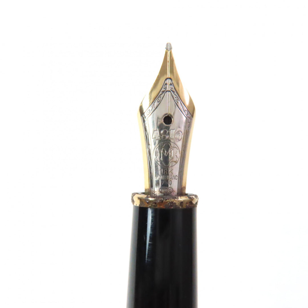 Great MONTBLANC fountain pen Meisterstück Classic Solitaire white star 18K