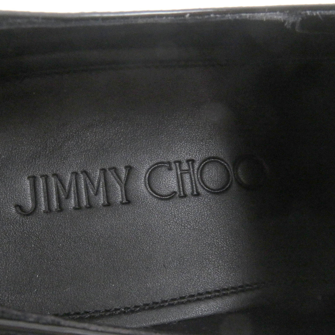Pristine JIMMY CHOO Dress shoes star studs lace up black Patent leather mens 40.5
