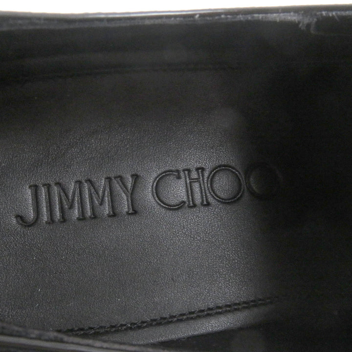 Pristine JIMMY CHOO Dress shoes star studs lace up black Patent leather mens 40.5