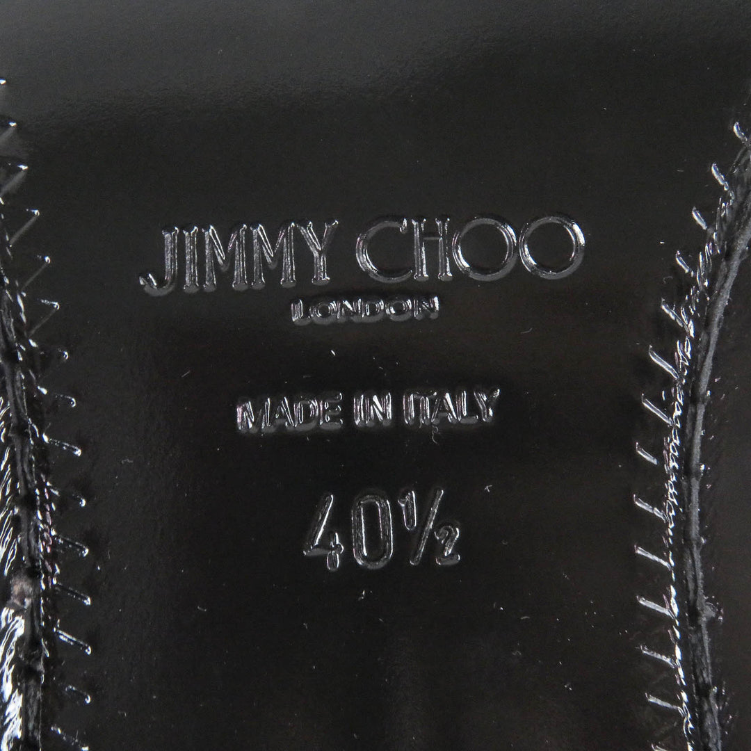 Pristine JIMMY CHOO Dress shoes star studs lace up black Patent leather mens 40.5