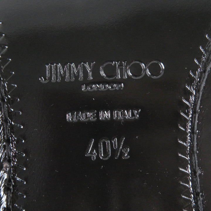 Pristine JIMMY CHOO Dress shoes star studs lace up black Patent leather mens 40.5
