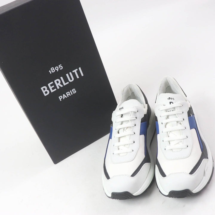 Pristine BERLUTI Low cut sneakers pulse White system leather mens 7