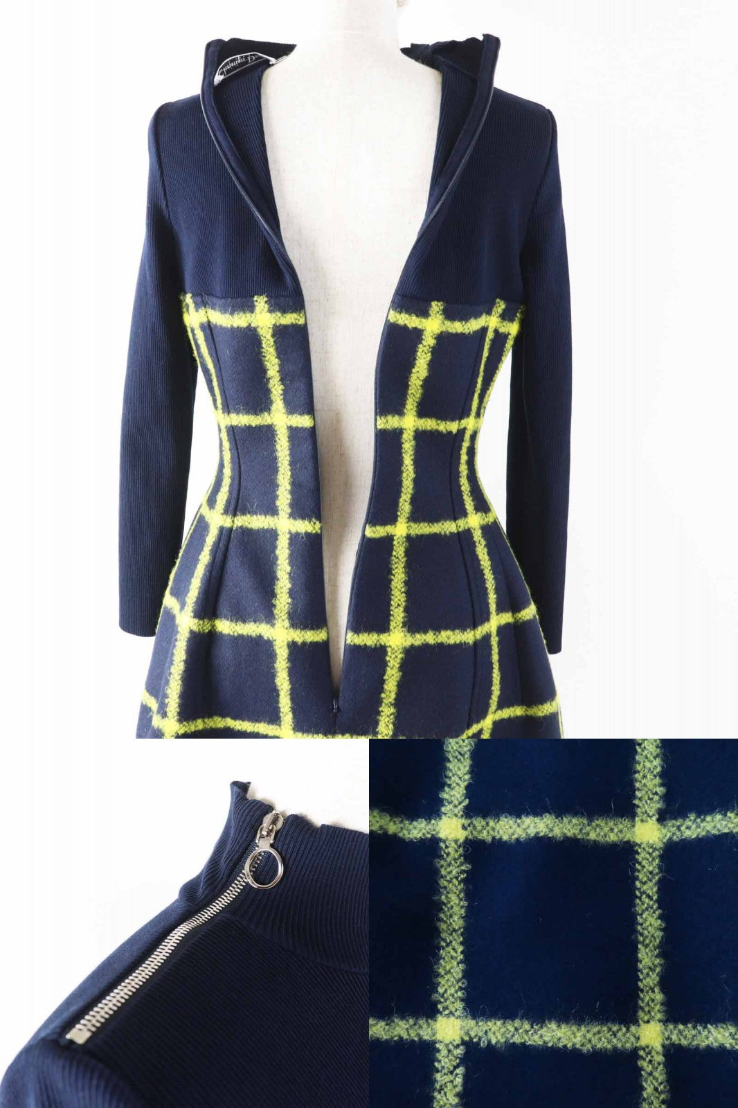 Excellent Christian Dior one piece Runway-worn check Women 38 5A21617A1161