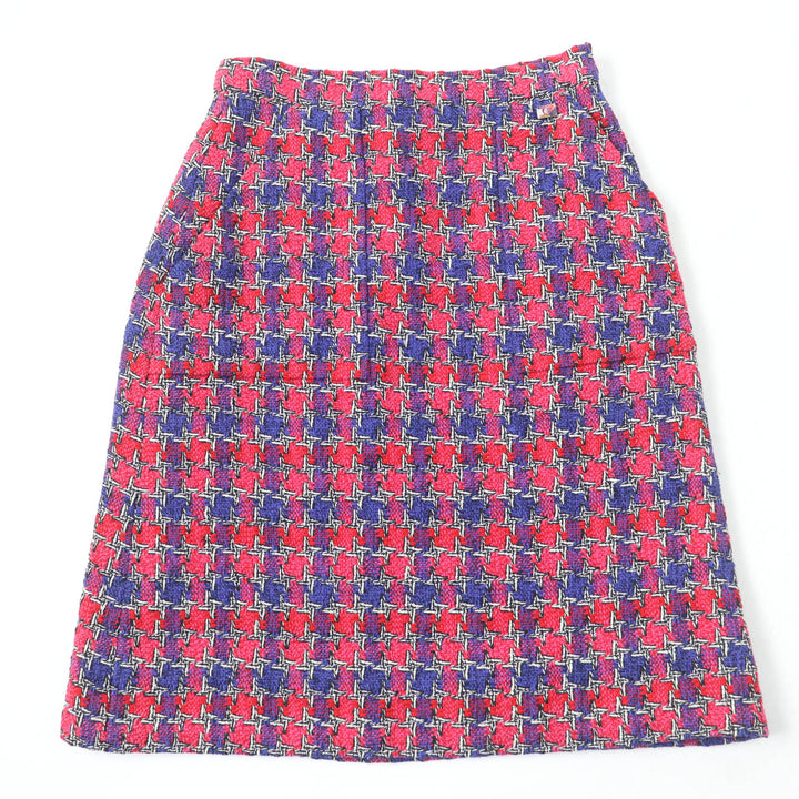 Excellent CHANEL Tight Skirt COCO Mark button multicolor silk Women 36 P51393V38323