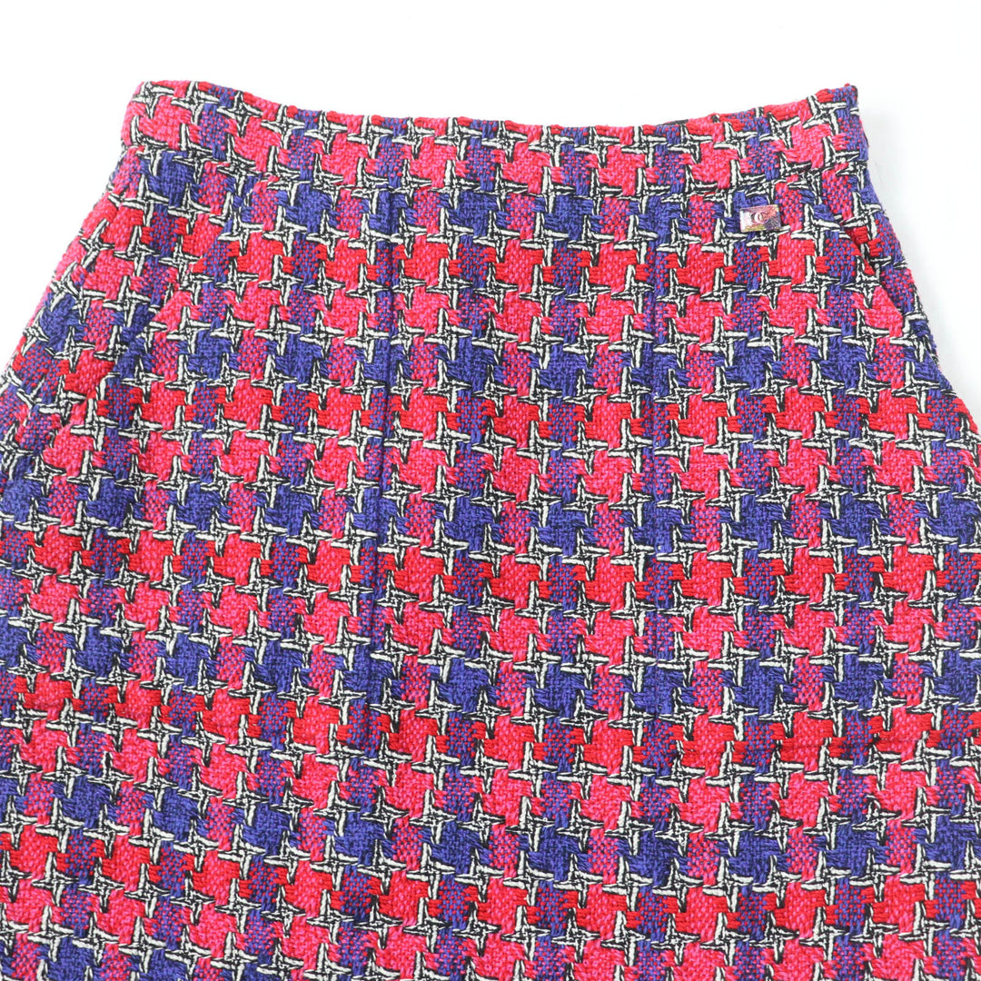 Excellent CHANEL Tight Skirt COCO Mark button multicolor silk Women 36 P51393V38323