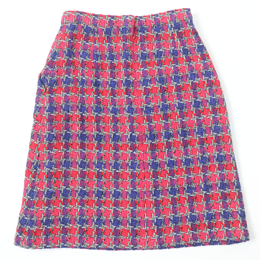 Excellent CHANEL Tight Skirt COCO Mark button multicolor silk Women 36 P51393V38323